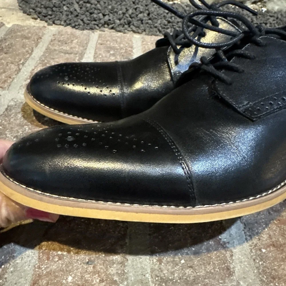 Stacy‎ Adams Darren Cap Toe Oxford Mens size 7M Leather Black #292